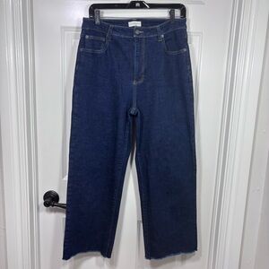 Oliver Logan Aberdeen Wide Leg Crop Denim Jeans Women’s 30 Frayed Ankle